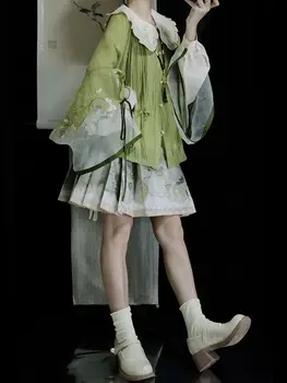 Továbbfejlesztett lószoknya 2023 őszi stílusú friss és napi kínai stílusú lány Han Mamianqun ruha rövid ruha lóarc szoknya szett