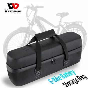 WEST BIKING E-Bike vízálló akkumulátor tároló táska Nagy kapacitású utazási bőrönd Elektromos kerékpár tok Ebike kiegészítők