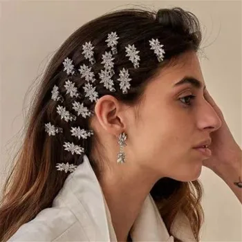 Kiváló strasszvirág hajtűk Barrettes hajékszerek lányoknak Kristály geometrikus hajcsatok Hajszerszámok Esküvői kiegészítők