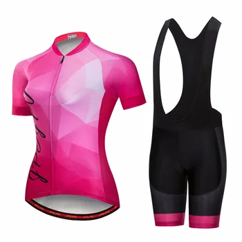 2021 Pro Team kerékpáros mezkészletek női lélegző kerékpáros ruházat rövid ujjú kerékpáros mezkészletek géllel párnázott rövidnadrággal