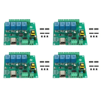 4X ESP8266 vezeték nélküli WIFI 4 csatornás relé modul ESP-12F Wifi fejlesztőkártya Arduino AC / DC 5V / 8-80V tápegységhez