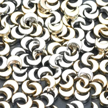 Arany ezüst vegyes szín 5x7mm 100db akril CCB holdgyöngyök nyaklánc medál fülbevaló kiegészítőkhöz DIY kézzel készített ékszerkészítés