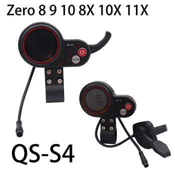 QS-S4 36V-60V hüvelykujj fojtószelep LCD kijelző nullához 8 9 10 8X 10X elektromos robogó műanyag fekete kültéri robogók kiegészítők