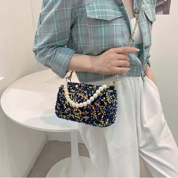 2021 Új stílusú koreai divat esti kultusz táska flitteres lánc női váll Messenger designer táska сумка женская XA758M