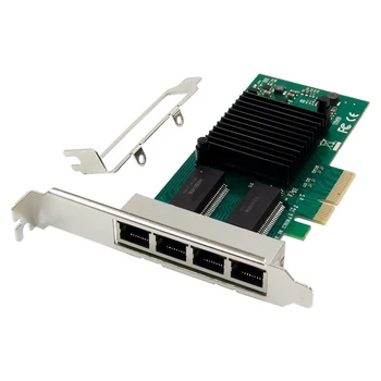 négyportos PCI-E gigabites hálózati kártya PCI-E X1 I350-T4 RJ45 szerver hálózati kártya gigabites hálózati kártya