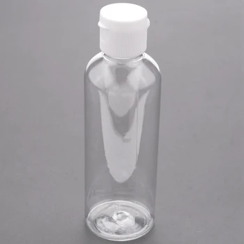 8 X 100 ml műanyag átlátszó flip palackok utazási sampon lotion kozmetikai tartály