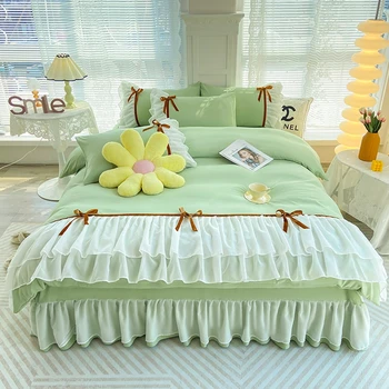 Ágynemű otthoni luxus ágynemű szett párnahuzattal Csipke stílusú ágynemű постельное белье Bőrbarát ágynemű szettek