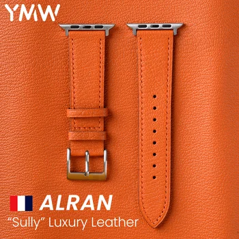 YMW Franciaország ALRAN SULLY Valódi bőrszíj Apple Watch szíjhoz 45mm 44mm 49mm 41mm Ultar 8 7 6 SE Smartwatch kiegészítők