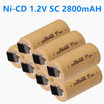  Eredeti csavarhúzó elektromos fúró SC akkumulátorok 1.2V 2800mah SC Ni-Cd újratölthető Battey füles elektromos szerszámmal NiCd SUBC cellák
