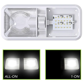 48 LED 5 csomag RV LED mennyezeti dupla kupola lámpa kapcsolóval autó / lakóautó / pótkocsi / lakóautó / hajó számára,