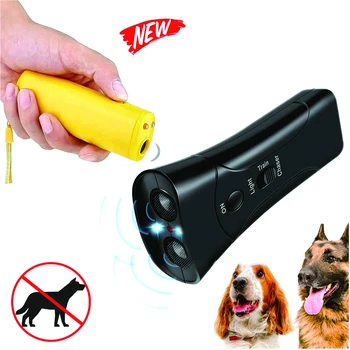 Pet kutya repeller 3 az 1-ben Stop kéreg eszköz hordozható kézi ultrahangos kisállat kutya kontroll oktatóeszköz oktató zseblámpával