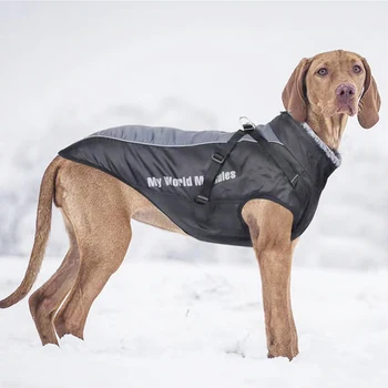 Vízálló kisállat kutya ruhák szőrös nyakörv dzseki fényvisszaverő téli meleg gyapjúmellény vastagabb kabátruházat közepes méretű kutyáknak