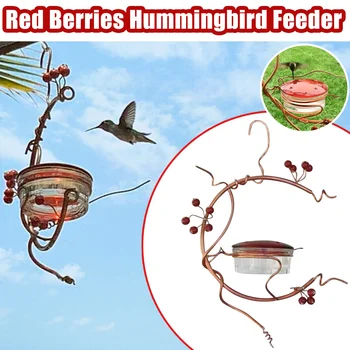 Udvar Kolibri adagoló Élelmiszer-vizes táltartó Piros bogyós gyümölcsök lógó kisállat madárivó Kezdőlap Kerti kellékek