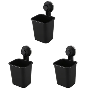 3 db tapadókorong fogkefe pohártartó tartó Műanyag tartó Fogkrém tároló doboz konyhához Fürdőszoba WC fekete