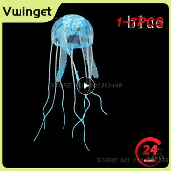 1~7PCS fluoreszkáló műmedúza Élénk izzó medúza Akvárium dekoráció Haltartály dísz Világító víz alatti