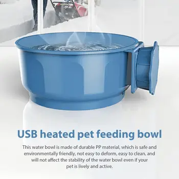  lógó fűtött vizes tál kutyáknak fűtött kisállat etető tál 600ml kapacitás 10W automatikus USB fűtött kutyaeledel és vizes tál