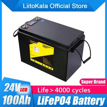 LiitoKala 24V 100Ah 90Ah 80Ah Lifepo4 akkumulátor akkumulátor akkumulátorok 8S 29.2V lakóautó lakóautókhoz Golf kocsi off-road off-grid napszél