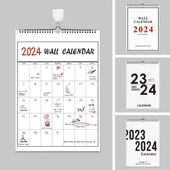 2024 Falinaptár dekoráció Lakberendezés Multifunkciós tervező Ütemező Notebook Éves háztartási naptárak Home Office