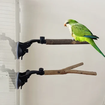 25cm Papagáj sügér állvány tapadókoronggal állítható kialakítás Gyors telepítés Madárketrec kiegészítők kakadu ara papagájhoz