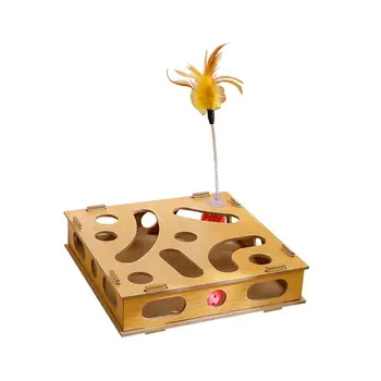 Macskalabda játék labirintus haranggolyók puzzle doboz kisállat macska számára Cica gazdagítása Testmozgás