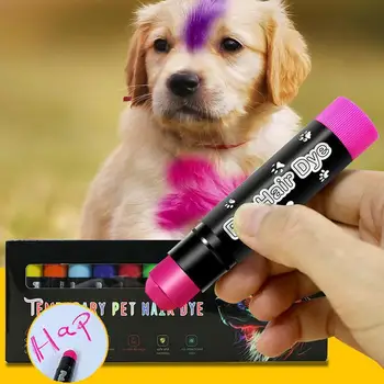 12 szín Kisállatszőr festék biztonságos mosható kutya körömlakk toll Kisállat szőrme festék különböző ápoláshoz Kisállat ideiglenes színek Hajfestés