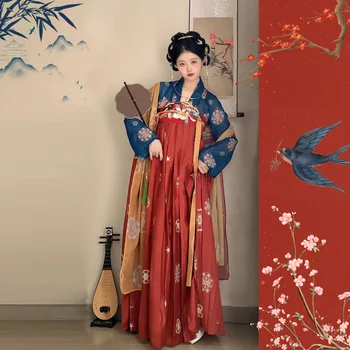Revlon Eredeti autentikus Hanfu női tavaszi szoknya Kínai stílusú tavaszi ruházat Teljes szett Hagyományos Tang-dinasztia ruha