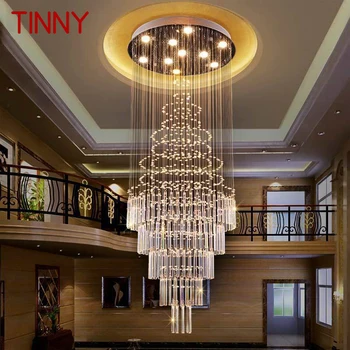 TINNY Modern kristály függőlámpa LED kreatív luxuscsillár otthoni nappalihoz Villa lépcsőház függő fény