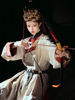 2023 Tang által készített kerek nyakú köntös Tavaszi és őszi hanfu ruhák férfi női nem ősi jelmez módosított hanfu