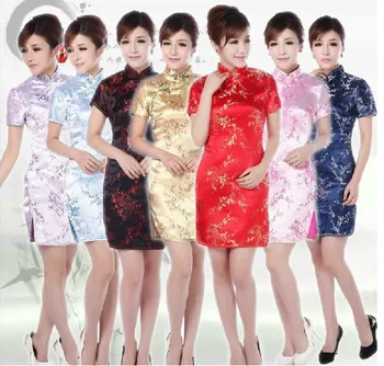 2019 Új cheongsam Qipao női szexi ruha Kínai újévi party karcsú estélyi ruhák chi-pao ruházat