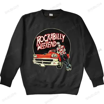 Dögös férfi szórakoztató alkalmi mintás pulóver HOT ajánlatok a férfi O nyakfedőkre Rockabilly Rocker pulóver férfi tinédzser menő kapucnis pulóver