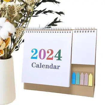 2024 Egyszerű multifunkcionális asztali naptár Angol tekercs Napi havi tervező ütemezése Éves napirend szervező Home Office
