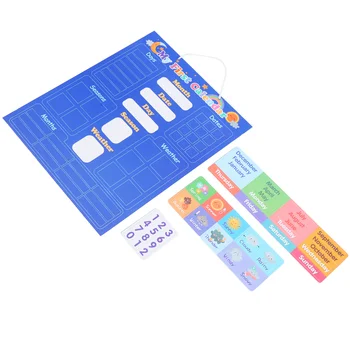 Naptár Időjárás diagram Gyerekek Angol játékjátékok Függő tábla Gyerekek Kognitív zseb Kör idő Kisgyermek fali matricák