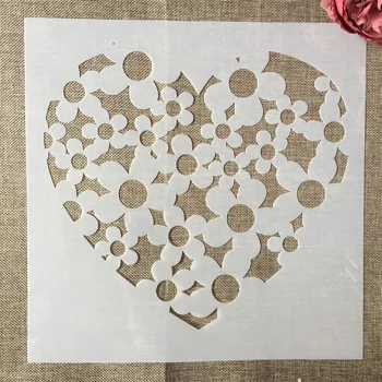 30*30cm Nagy szilvavirág szív DIY rétegező sablonok Festés Scrapbook színezés Dombornyomás album dekoratív sablon