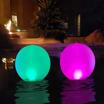 40CM Izzó strandlabda távirányító LED lámpa 16 szín Úszómedence fény Játék távirányító RGB merülő fény a medence dekorációjához