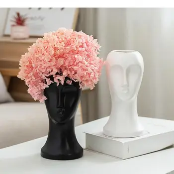Kreatív fej váza kerámia váza kerámia emberi test virágkötészet Absztrakt kézművesség Virág váza Emberi arc lakberendezés