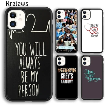 Krajews You're My Person Greys anatómiai telefontok tok tok iPhone 15-höz SE2020 14 6 7 8 plus XS XR 11 12 mini pro max coque Fundas