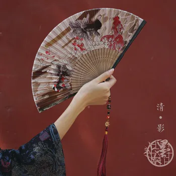 2024 Új kínai hagyományos stílusú anient rajongók hanfu kiegészítők táncrajongók kézműves rajongók ősi stílusú aranyhal bojt ajándékok
