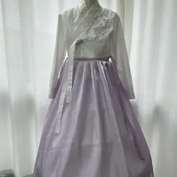Yanji Koreai etnikai stílus Jellemző Top Dress Set Stage Performance Hagyományos ruházat Kiváló palotaruha