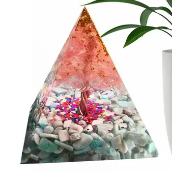 Gyanta piramisgyanta Energia kristálygenerátor Kő kiegyensúlyozó díszek a védelemhez Meditáció Home Car Office dekoráció