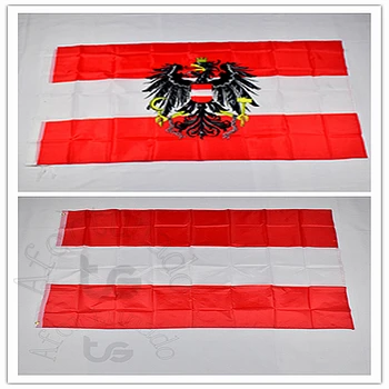 Ausztria 90*150cm osztrák zászló Banner 3x5 láb lógó Nemzeti zászló találkozóra, felvonulásra, bulira. Függesztés, dekoráció