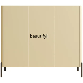 Cipőszekrény otthoni ajtó Nagy kapacitású tömörfa krém stílusú egyszerű falfesték tároló bejárati szekrény