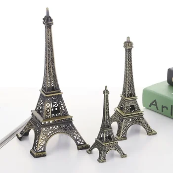 5cm-48cm Bronz Paris Eiffel-torony Fém kézműves Lakberendezési kiegészítők Figura szobor Modell Szuvenír Otthoni belsőépítészet
