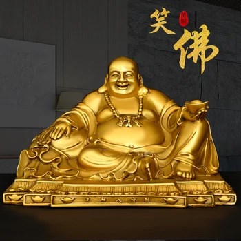 Maitréja Buddha díszei tiszta rézből készültek, nagy hassal és mosolygó Buddhával díszítve. Háztartási ajánlat