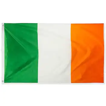 Írország zászló 90x150cm poliészter zöld fehér narancssárga nyomtatott nemzeti ír zászlók Bannerek dekorációhoz Ünnepi felvonulás Sport