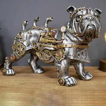 Kreatív bulldog mechanikus Punk kutya gyanta kézműves asztali ablakdekorációs ajándékok Lakberendezési kiegészítők Modern