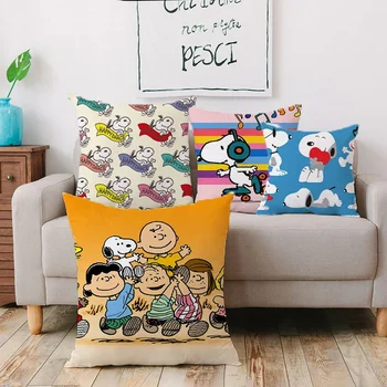 Snoopy párnahuzatok Rajzfilm anime Kawaii párnahuzatok Aranyos nyomtatott párnahuzatok Gyerek hálószoba szoba Lakberendezés Születésnapi karácsonyi ajándék