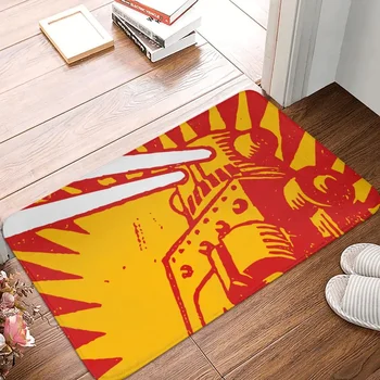 Retro csúszásmentes szőnyeg piros robot lábtörlő nappali konyhaszőnyeg üdvözlő otthoni szőnyeg