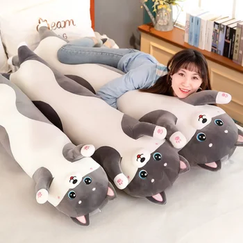 Lovely Husky oldalsó alvó testpárna 50-130cm ágy kanapé otthoni dekoratív hosszú párna gyermek felnőtt születésnapi ajándék aranyos ajándék