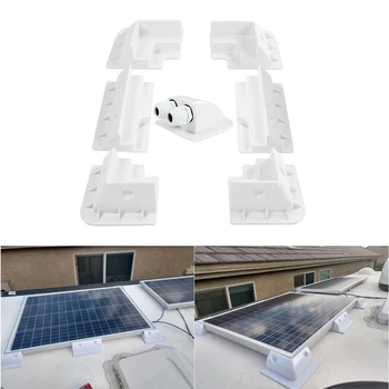 NEW-7PCS ABS napelemes konzol készlet lakókocsi lakóautó lakóautó hajó jármű tetőre szerelhető napelemes tábla sarok oldalsó rögzítőkonzol