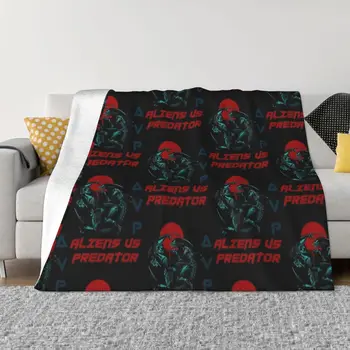 Alien vs. Predator takarók Korallgyapjú plüss nyomtatott horrorfilm hordozható puha takaró ágyhoz kanapé ágynemű dobások